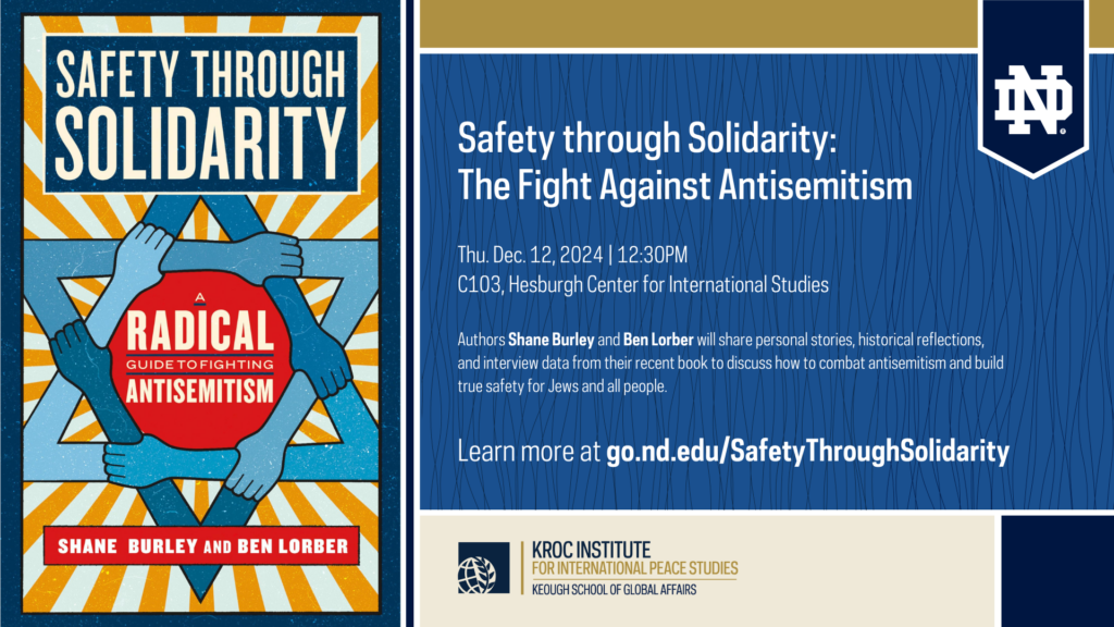 Digital flyer for "Safety through Solidarity" event.