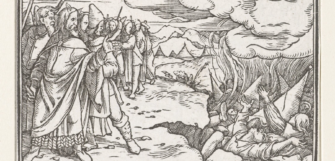 Woodcut of Korah's Rebellion by Hans Holbein, 1538. 